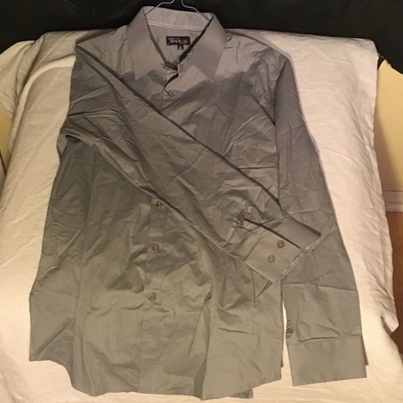 Galaxy by Harvic gray long sleeve dress shirt S - Picture 2 of 3